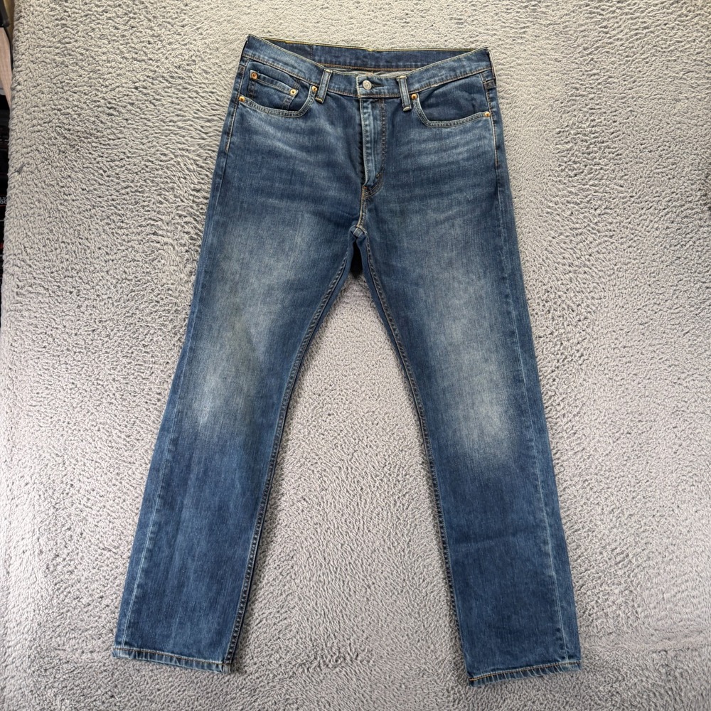 Levi's 513 Jeans Mens 33x32 Blue Cotton Denim Straight Faded Streetwear Stretch